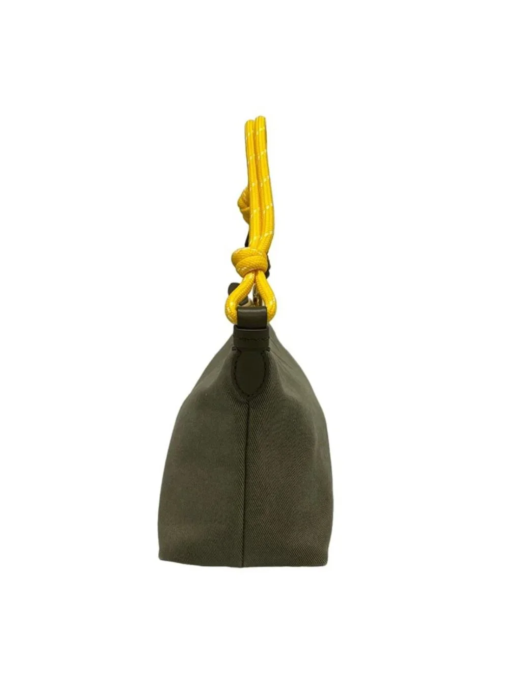 Miu Miu Handbag Spirit Gabardine Pouch Khaki Cotton
